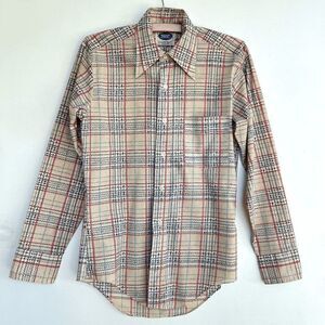 Vintage 70s Macrae Prest Plaid Button-Up Shirt - Permanent Press - S 14-14½